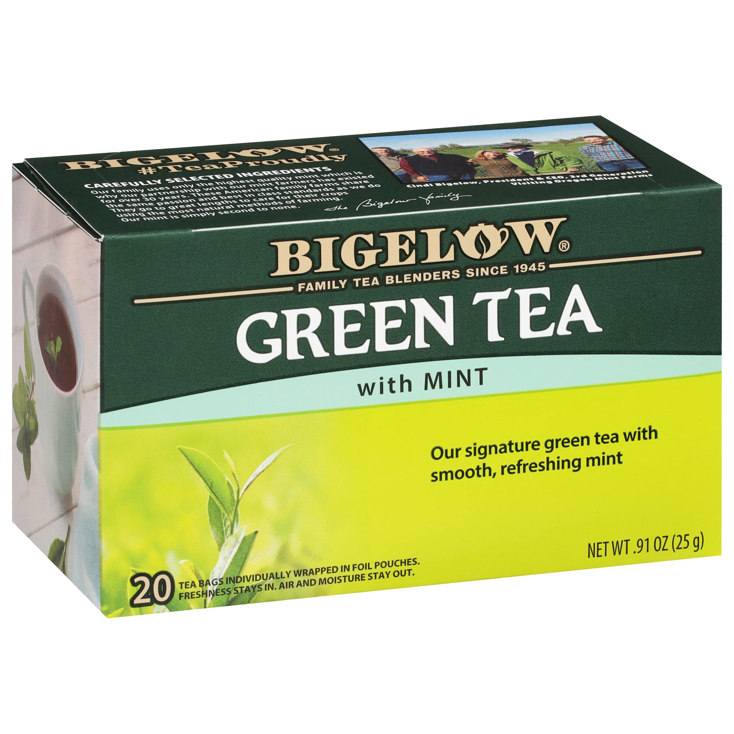 green tea and mint tea