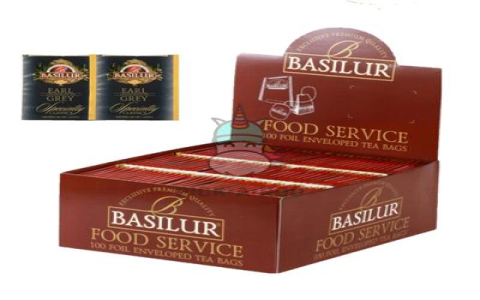 Basilur Black Tea Earl Grey – 100 Tea Bags of Aromatic Ceylon Tea with Bergamot