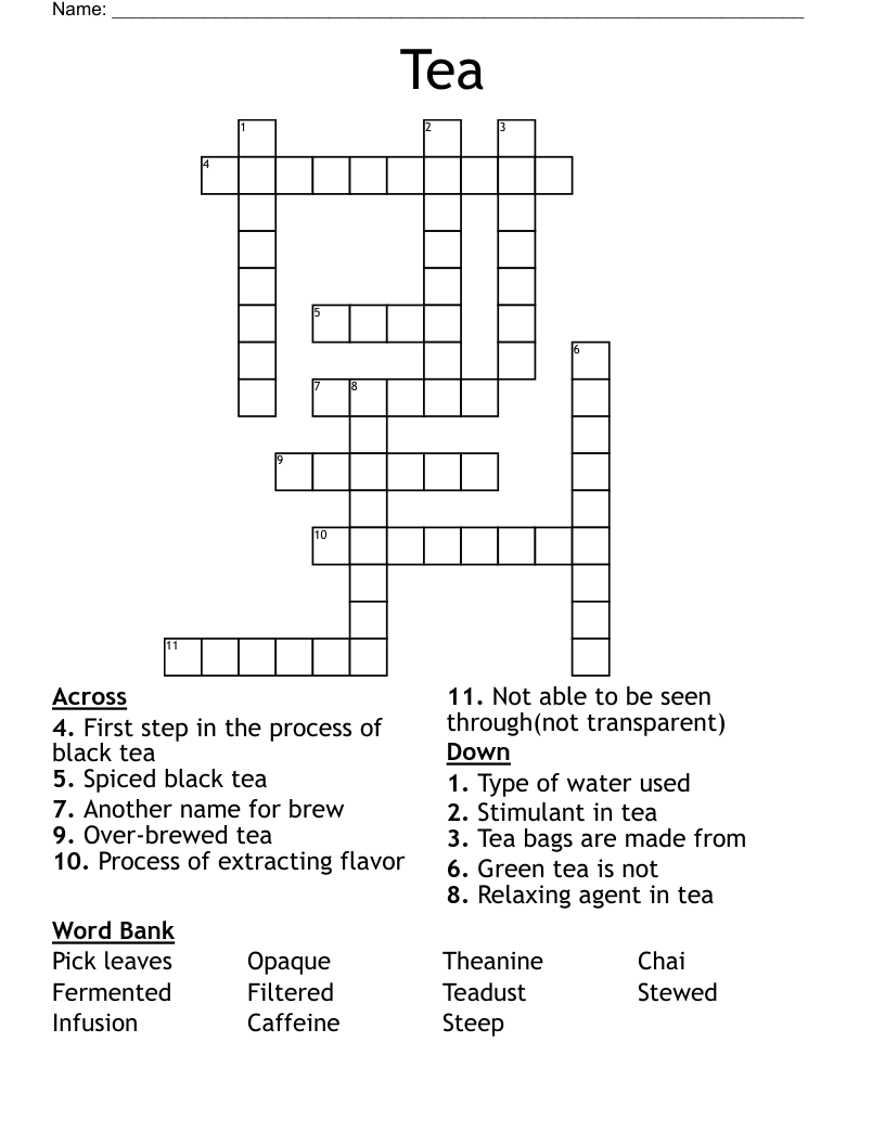 Black Tea Crossword Puzzle Clue: Solutions & Answers Explained