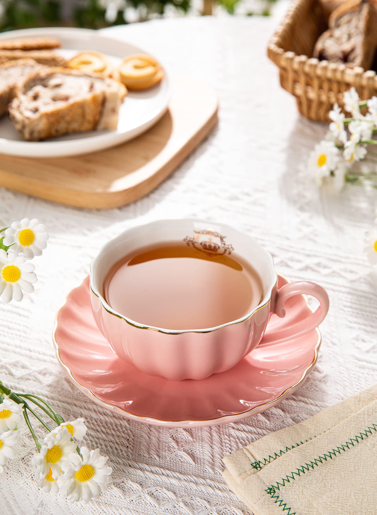 tea set with cups