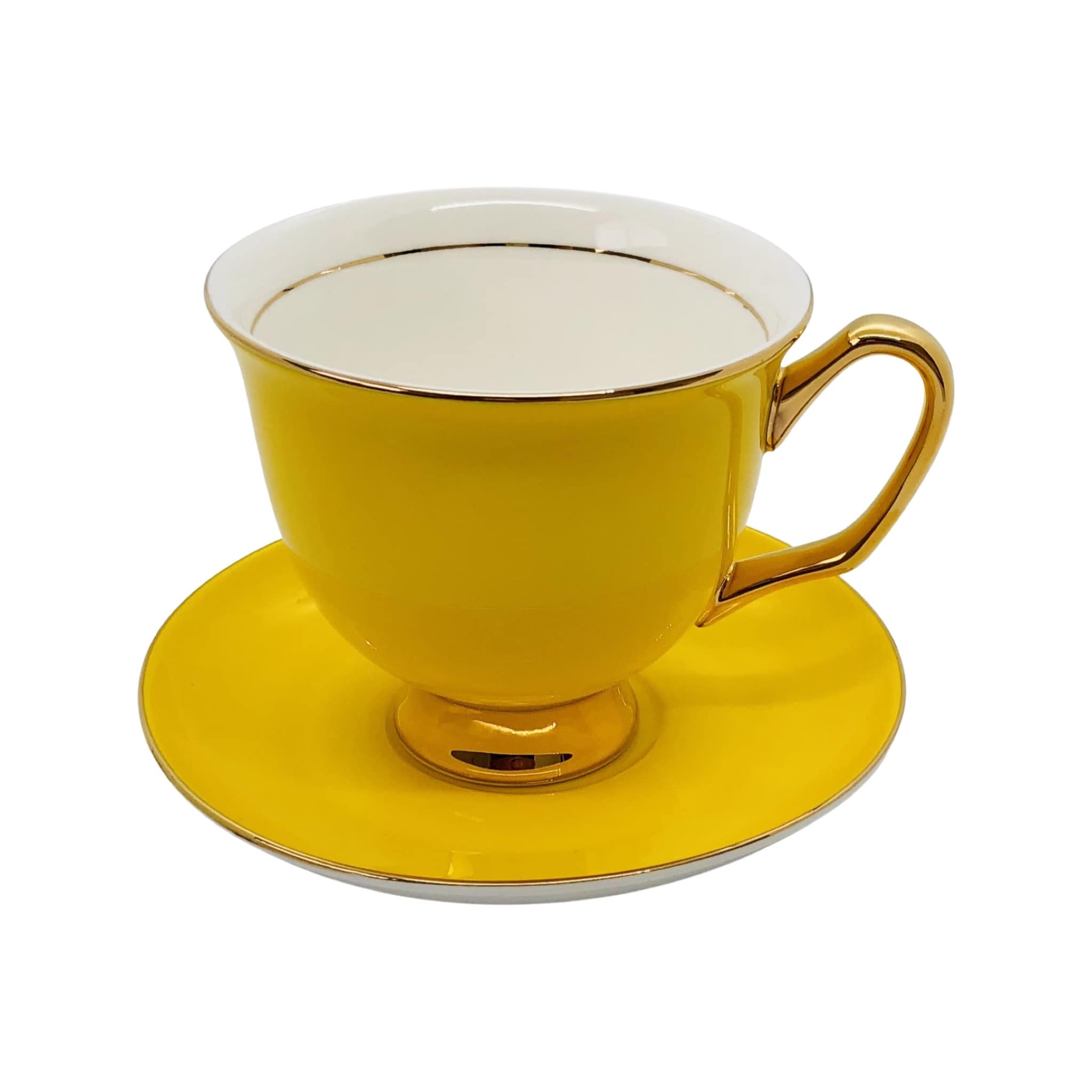 yellow tea cup
