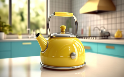 vintage yellow tea kettle