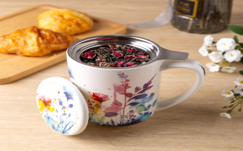 tea mug with tea bag holder