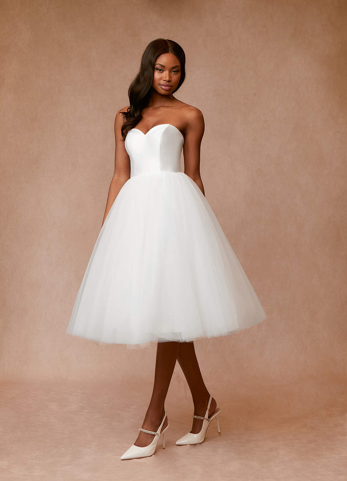 tea length white gown