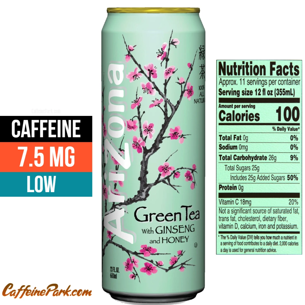 do arizona green tea have caffeine