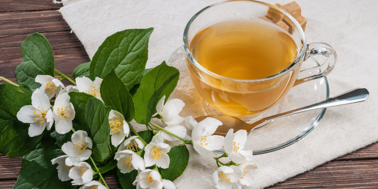 white flower tea