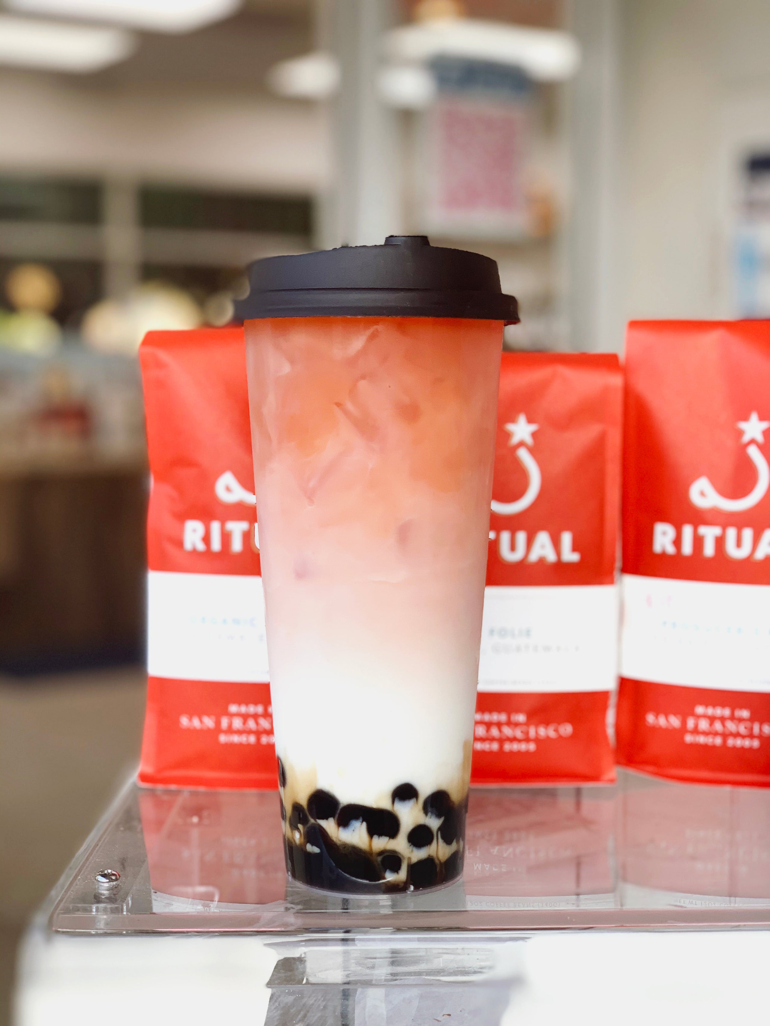 peach oolong milk tea