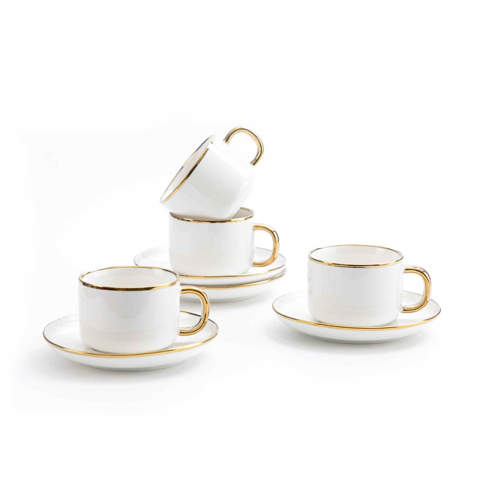 tea set white and gold