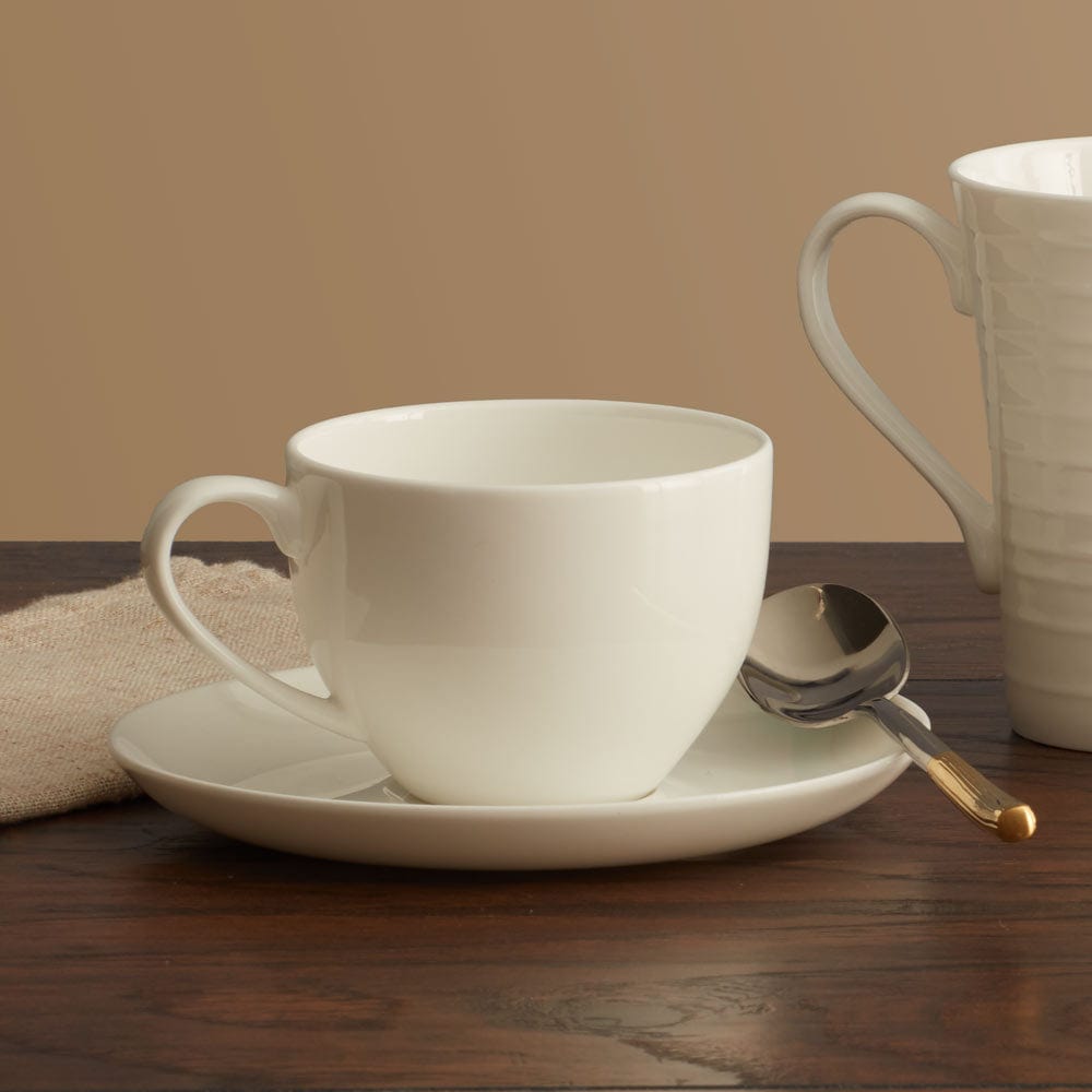 tea cup and saucer white