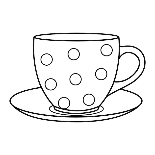 tea cup clipart black and white