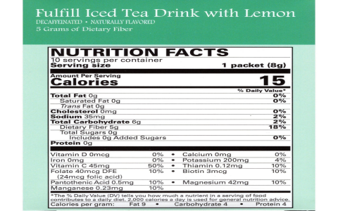 arizona green tea nutrition facts