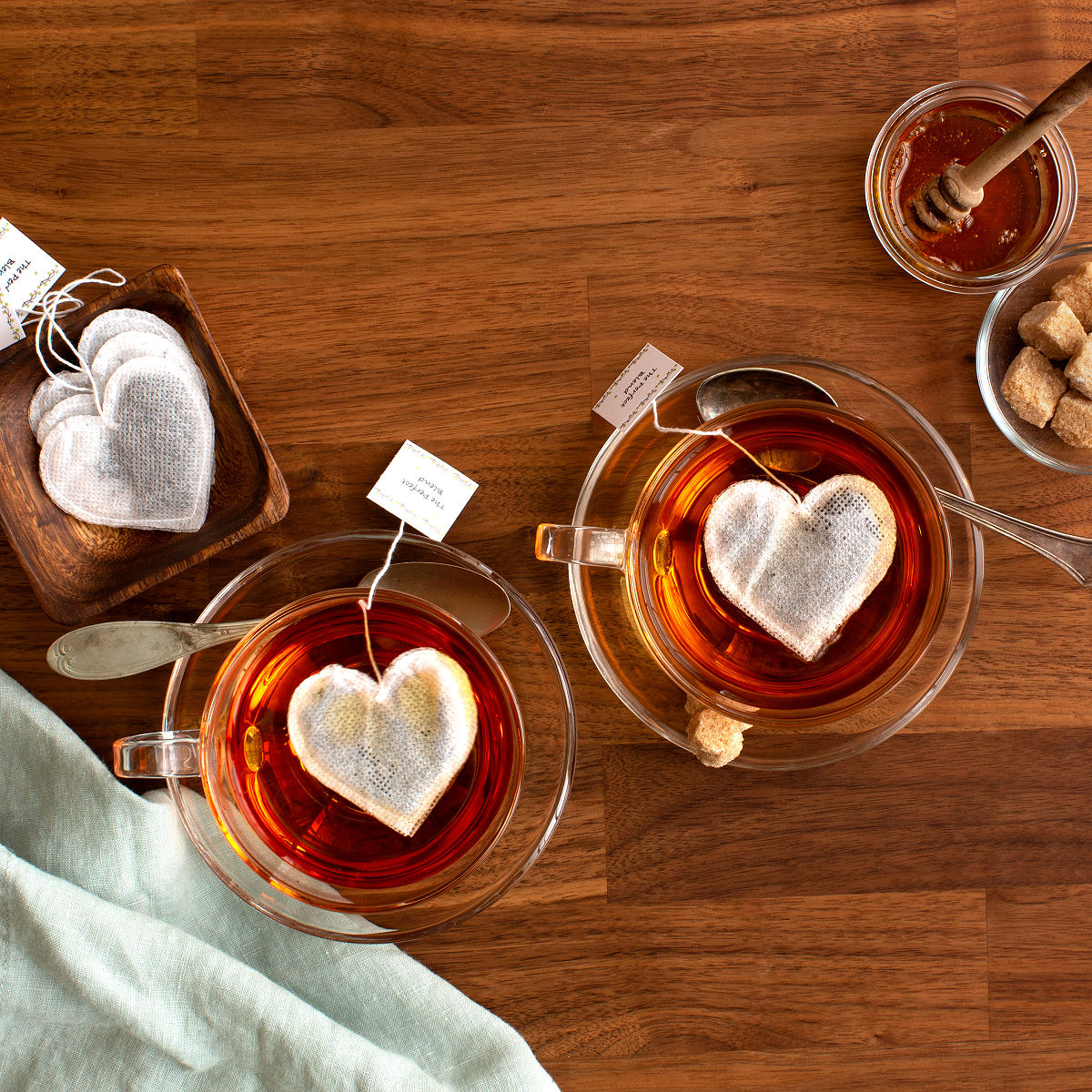 heart shaped tea bags