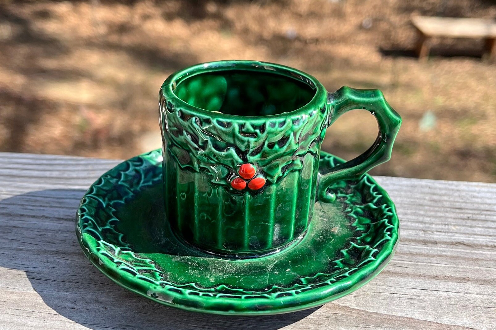 inarco japan three footed green tea cup