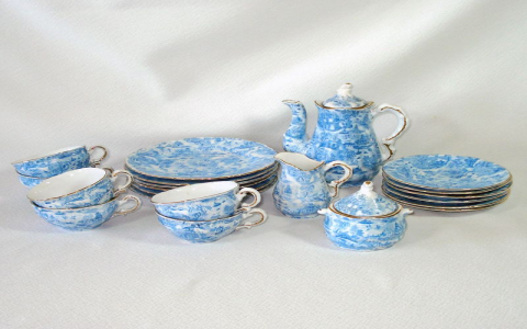 blue and white porcelain tea set