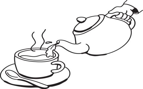 tea black and white
