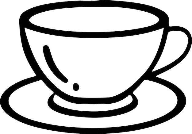 tea cup clip art black and white