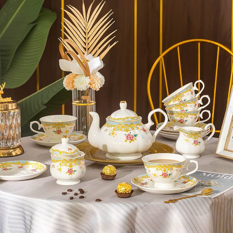 Beautiful White and Gold Tea Set: Make Every Tea Time Special
