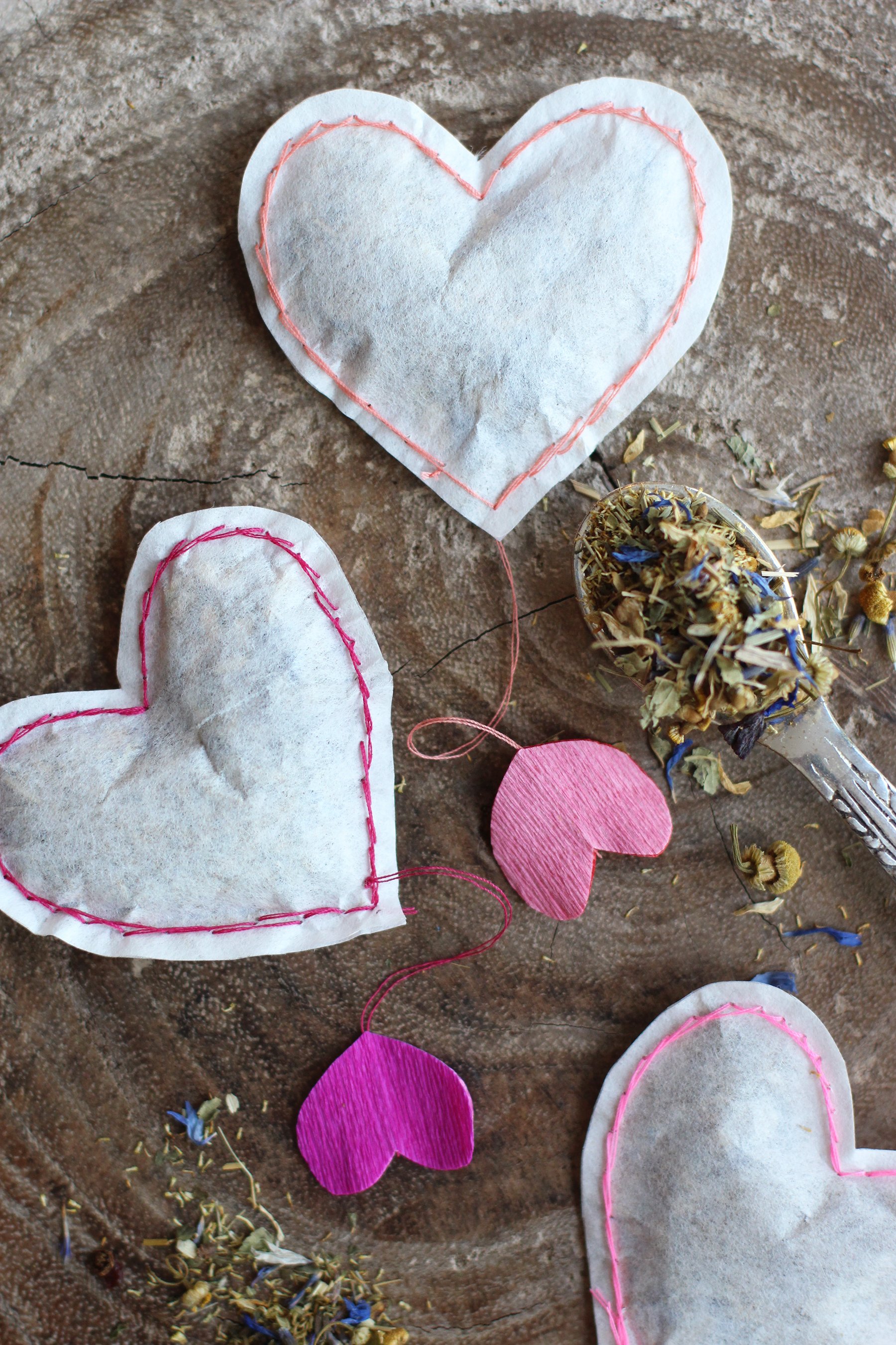 heart shaped tea bags