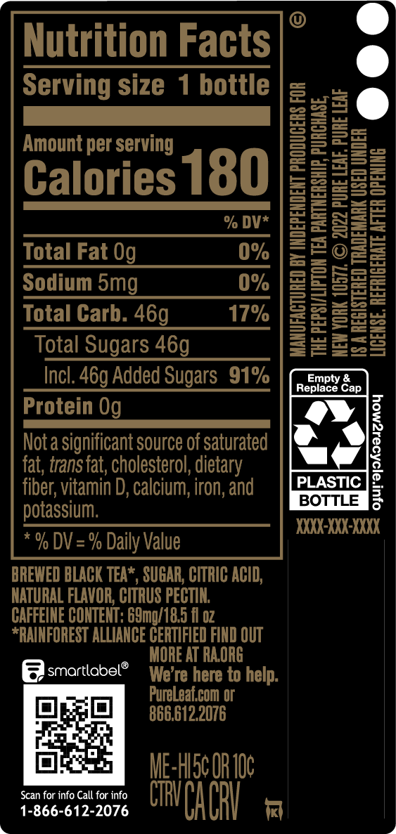 how much caffeine is in pure leaf iced tea