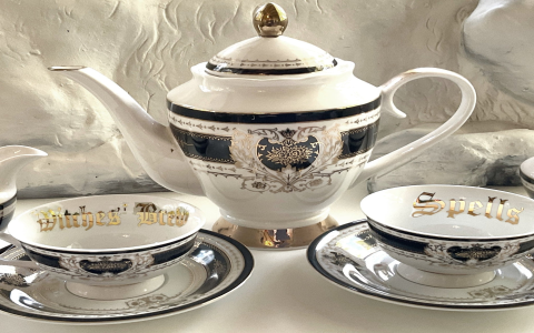 white tea set