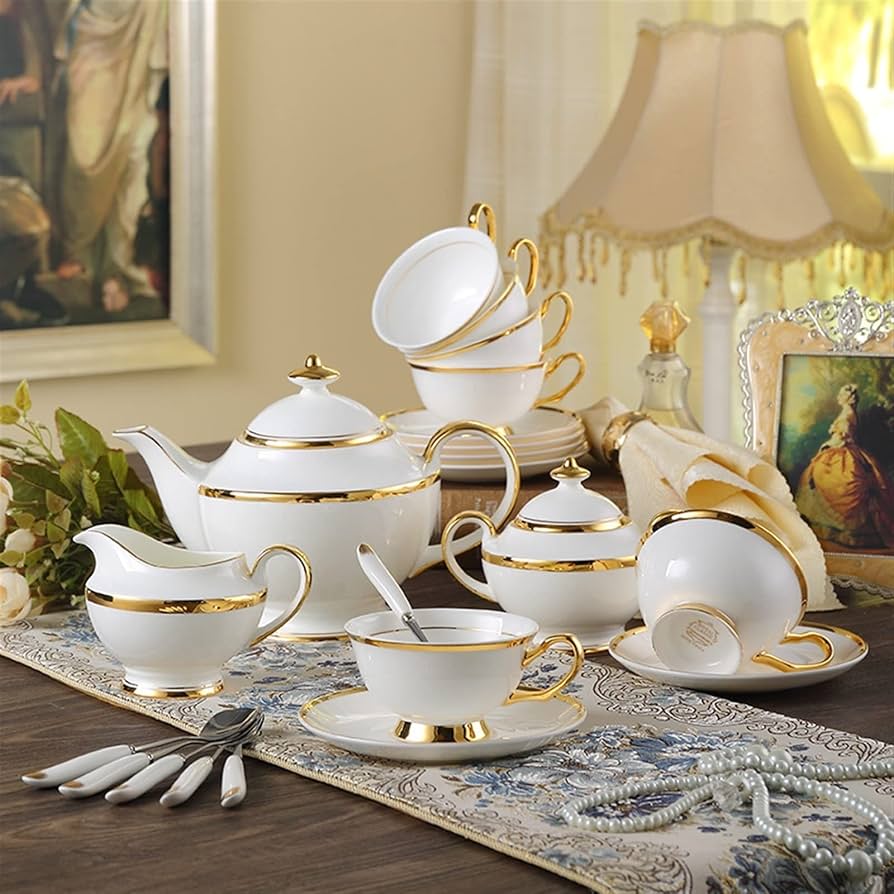 Shop Unique and Custom White and Gold Tea Sets Now