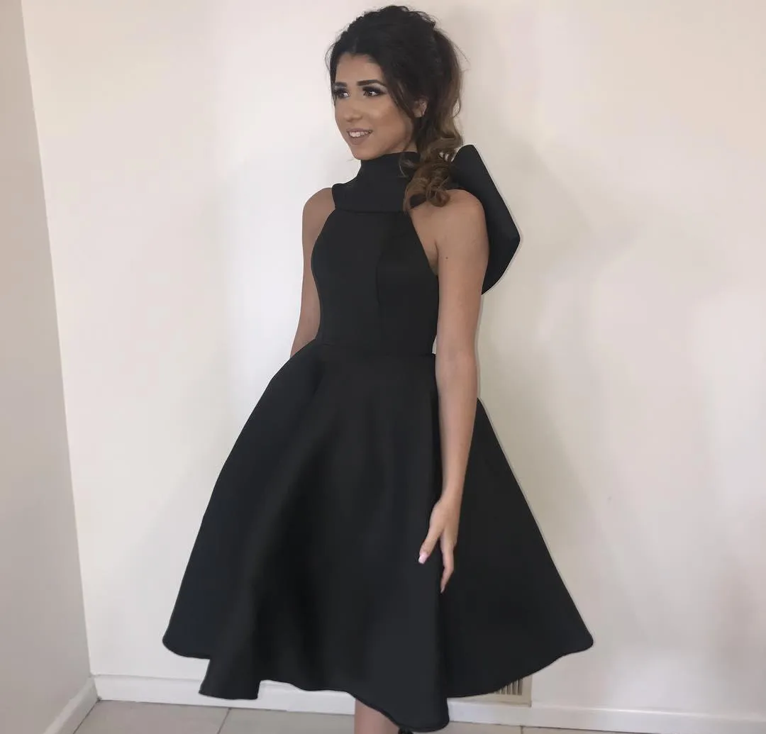 Elegant Black Tea Length Formal Dresses - Perfect for Any Occasion