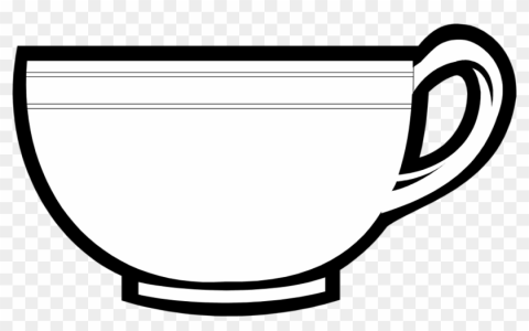 tea cup clipart black and white