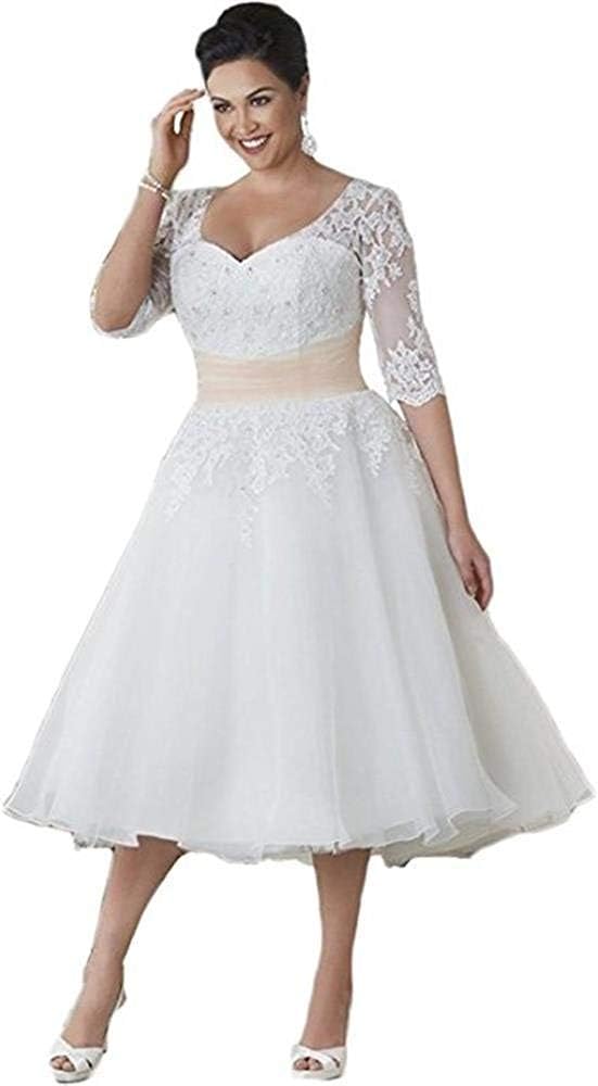 white tea length dress plus size