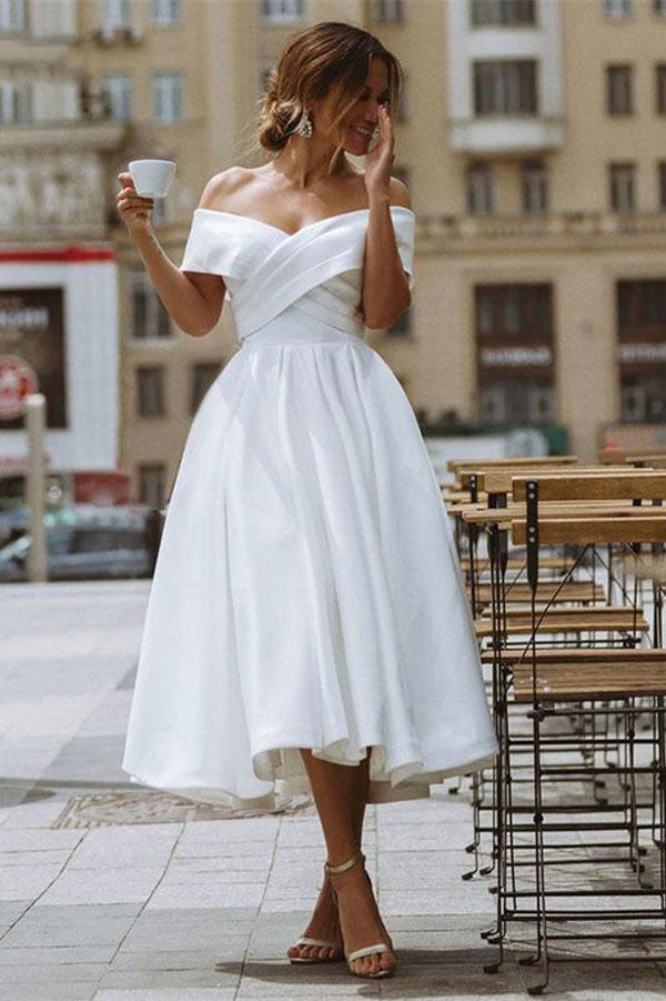 tea length dresses white