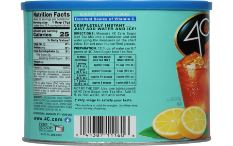 4c green tea 25 calories
