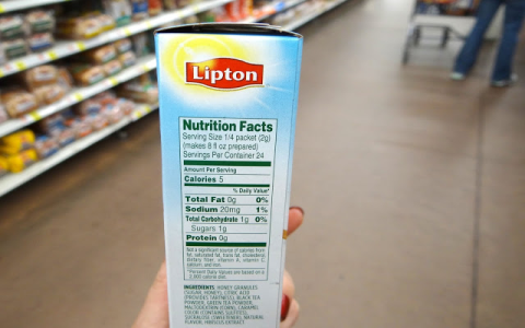 lipton green tea nutrition label