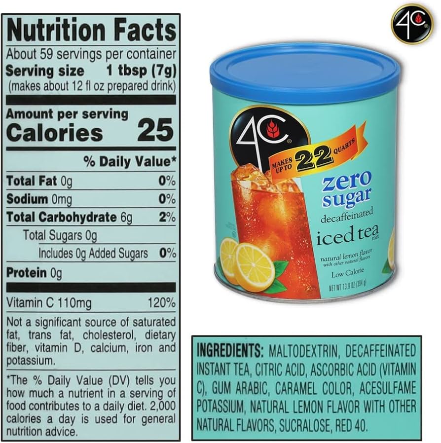 4c green tea 25 calories