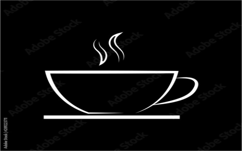 black and white tea cup
