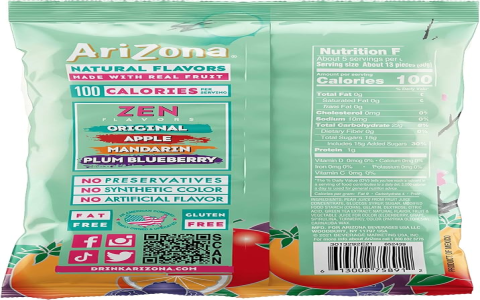 arizona hard green tea nutrition facts
