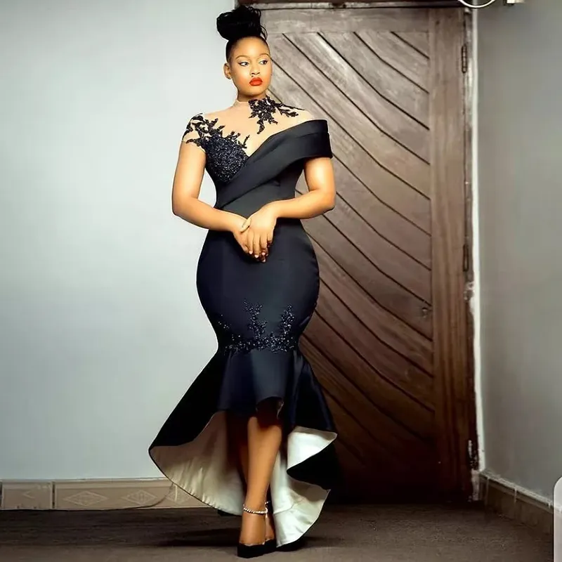 Stunning Black Tea Length Gown: Perfect for Any Occasion!