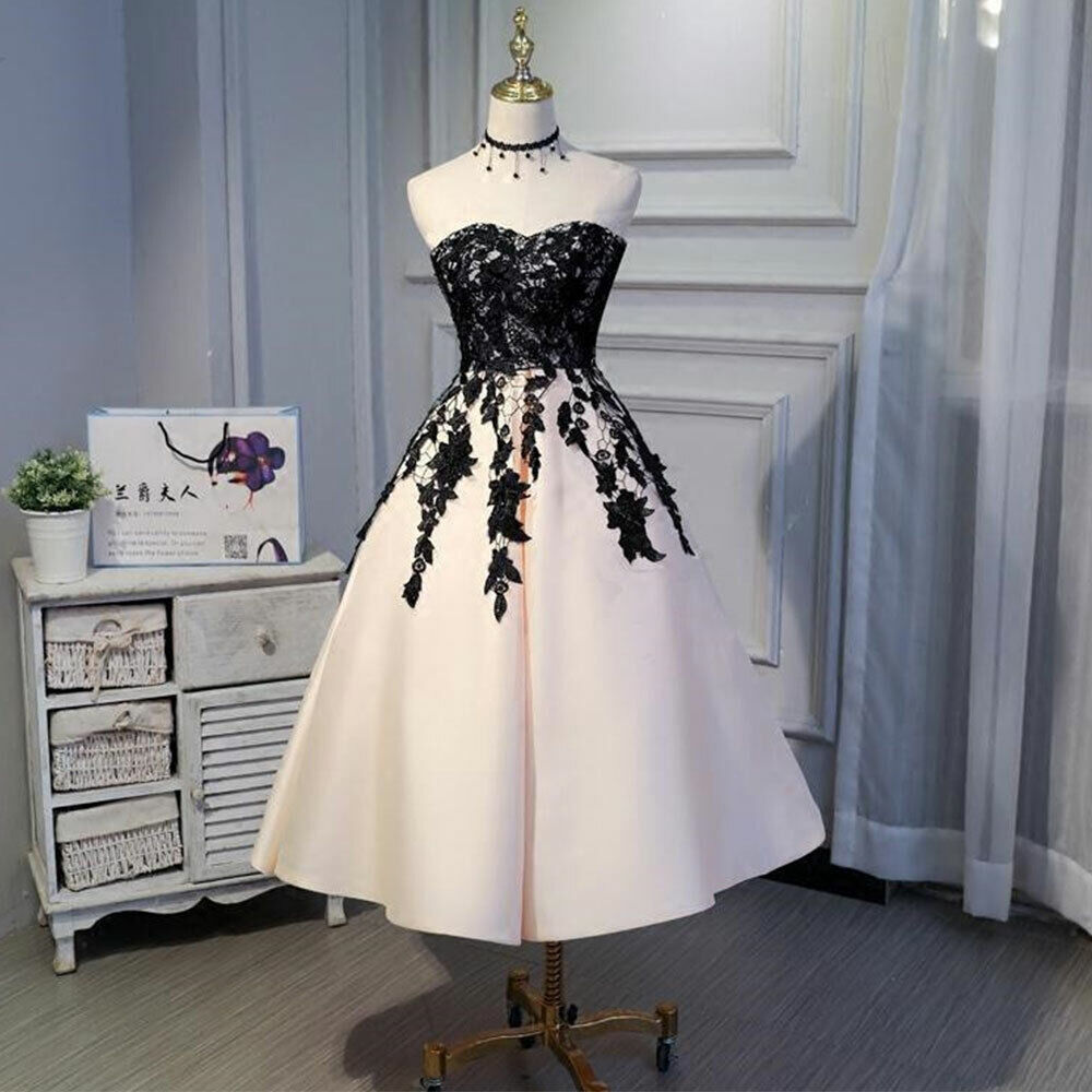 black and white tea length dress