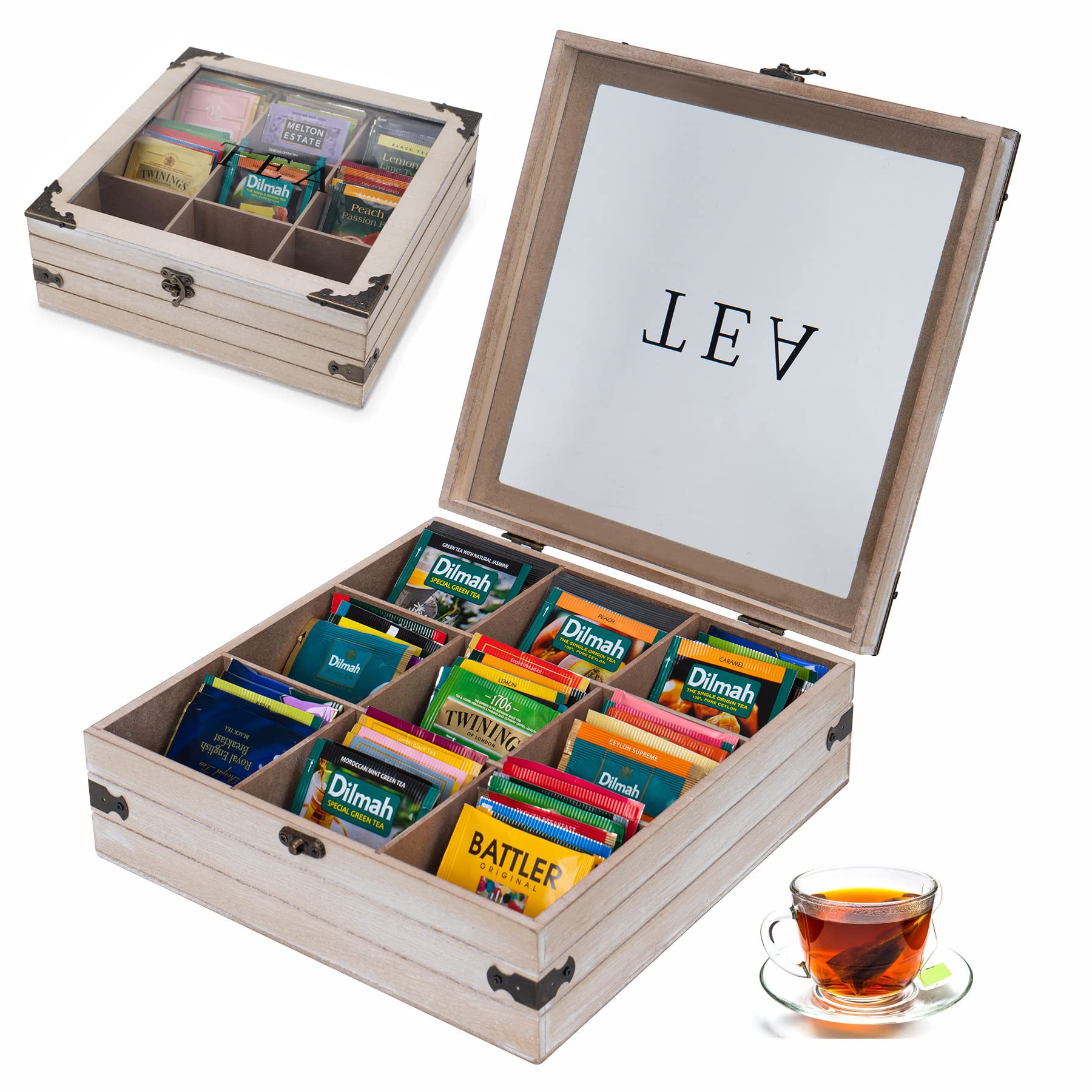 tea box with tea bags