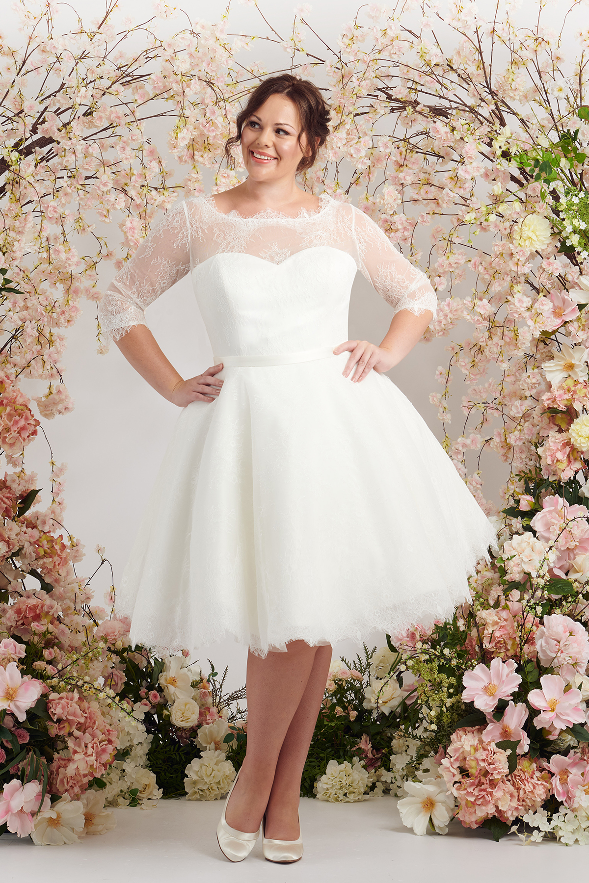 plus size white tea dress