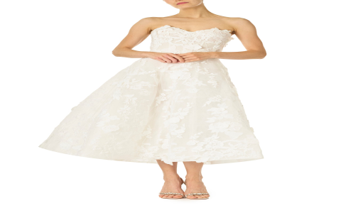 white tea length cocktail dress