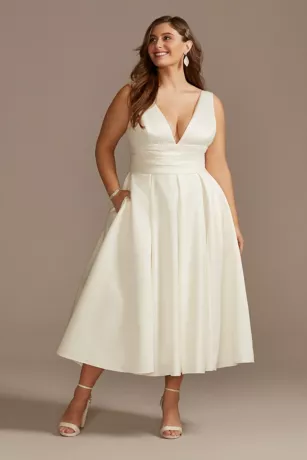 plus size white tea dress