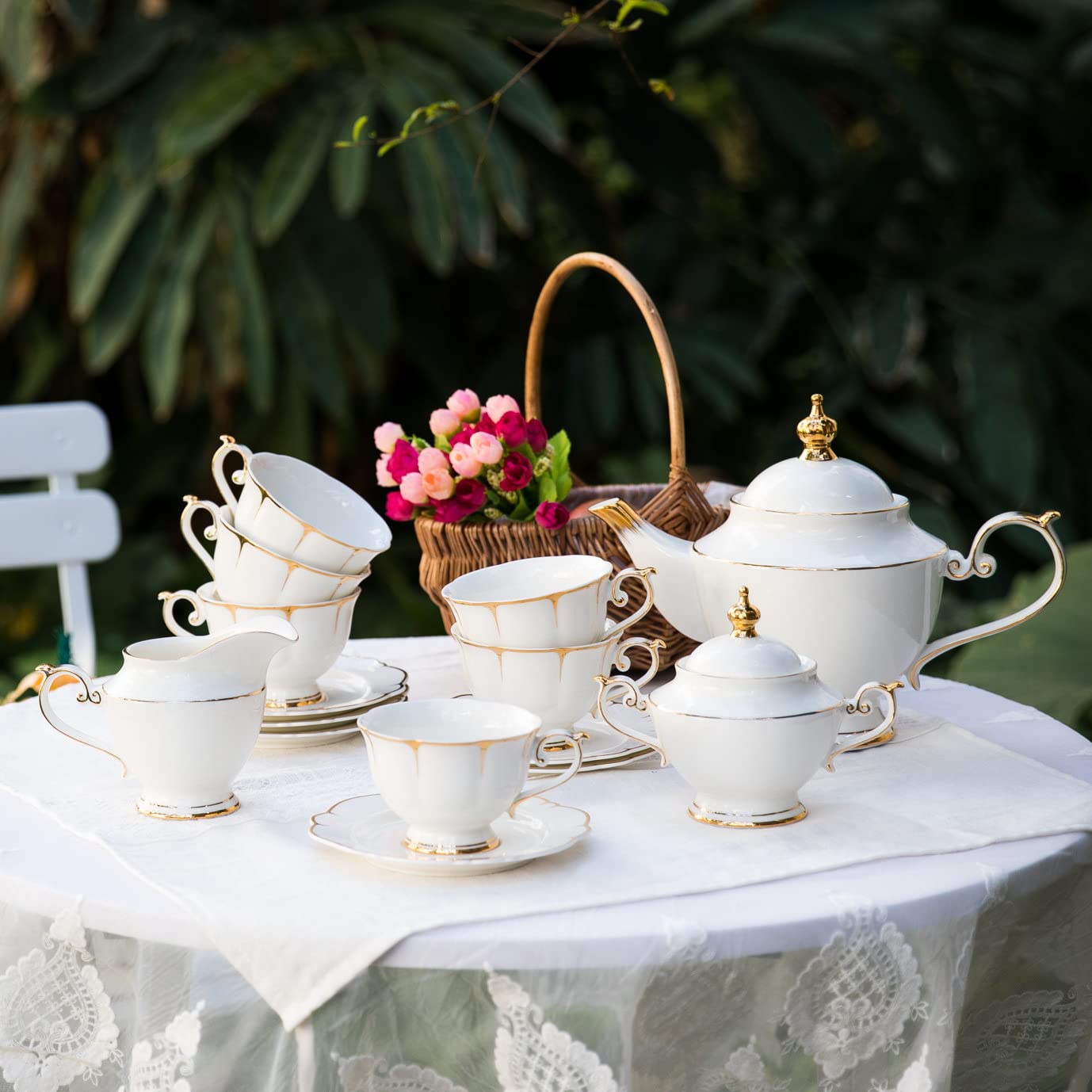 white tea sets