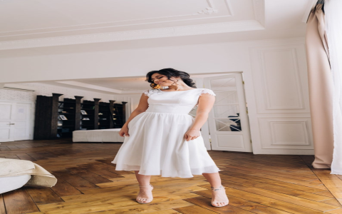 vintage white tea length dress